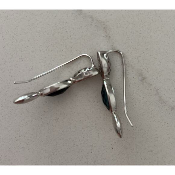 Melinda Maria Ear Crawler Earrings White Diamondettes and Blue Topaz - Picture 4 of 5